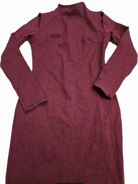 Burgundy Windsor Brand BodyCon Midi Dress open shoulder design size Small
